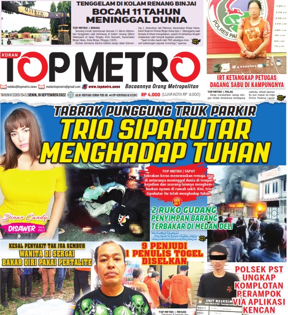 Epaper Top Metro Edisi 1545, Tanggal 19 September 2022