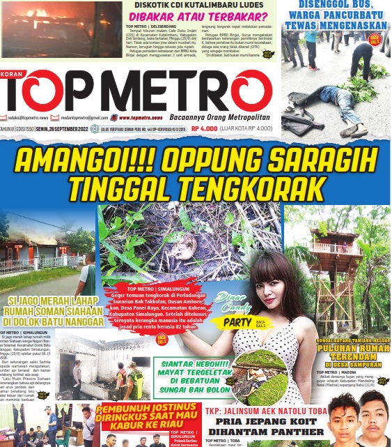 Epaper Top Metro Edisi 1550, Tanggal 26 September 2022