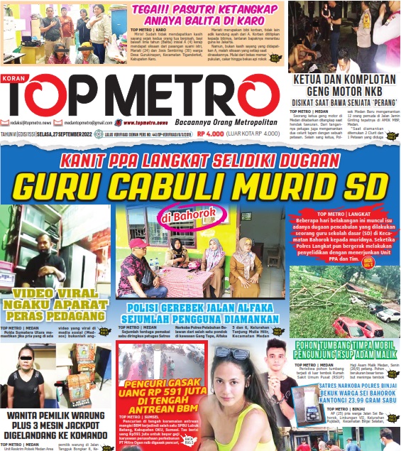 Epaper Top Metro Edisi 1551, Tanggal 27 September 2022