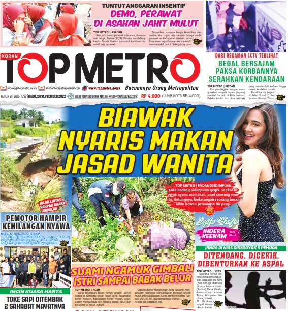 Epaper Top Metro Edisi 1552, Tanggal 28 September 2022