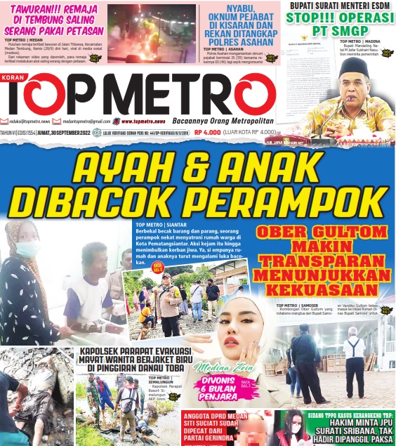 Epaper Top Metro Edisi 1554, Tanggal 30 September 2022