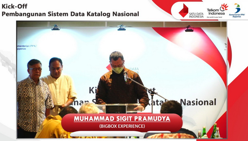 Telkom melalui BigBox perkuat sinergi dengan Badan Perencanaan Pembangunan Nasional (BAPPENAS) dengan melangsungkan Kick Off Project Pembangunan Sistem Data Katalog Nasional Satu Data Indonesia, Senin (12/9/2022).