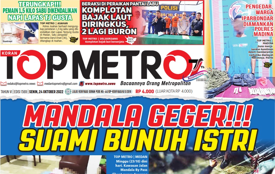 Epaper Top Metro Edisi 1569, Tanggal 24 Oktober 2022