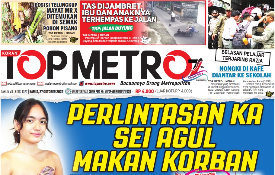 Epaper Top Metro Edisi 1572, Tanggal 27 Oktober 2022