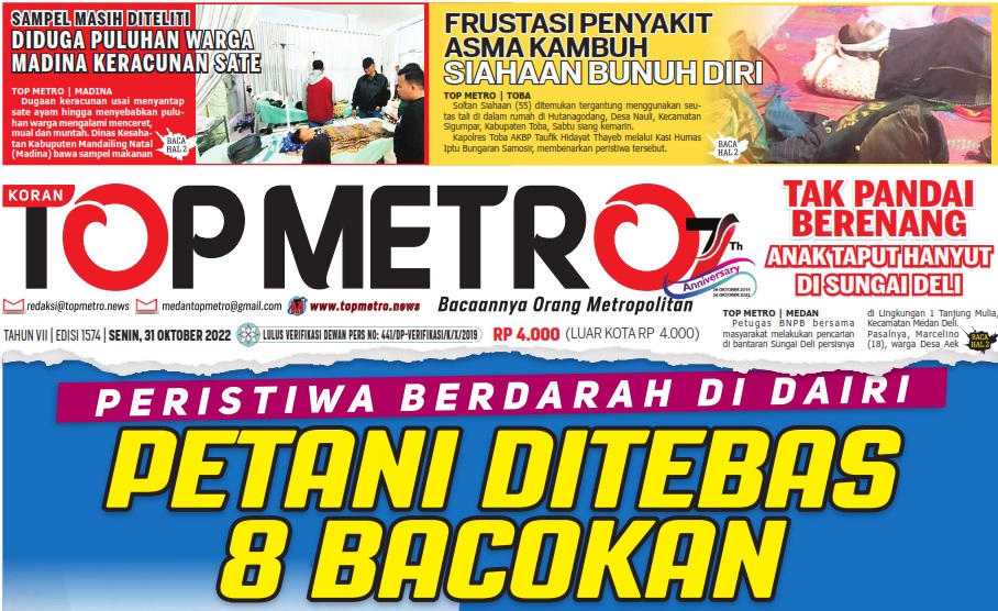 Epaper Top Metro Edisi 1574, Tanggal 31 Oktober 2022