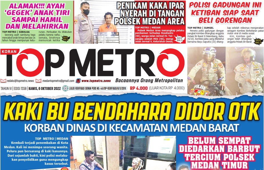 Epaper Top Metro Edisi 1558, Tanggal 6 Oktober 2022