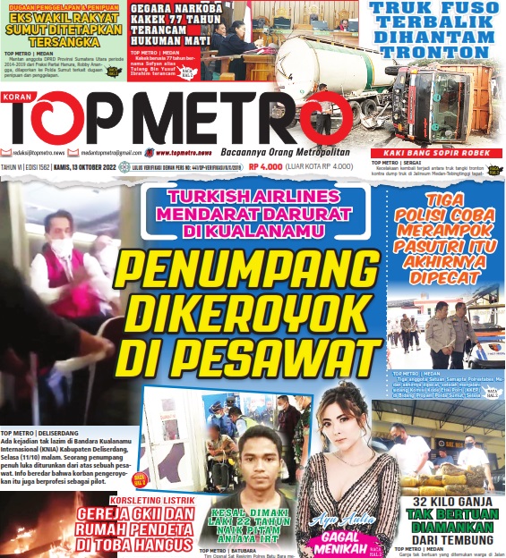 Epaper Top Metro Edisi 1562, Tanggal 13 Oktober 2022