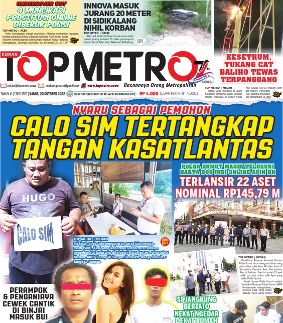 Epaper Top Metro Edisi 1567, Tanggal 20 Oktober 2022