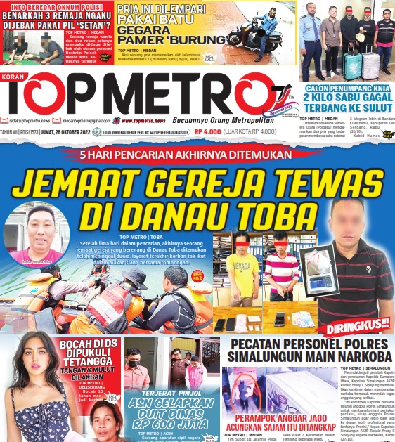 Epaper Top Metro Edisi 1573, Tanggal 28 Oktober 2022