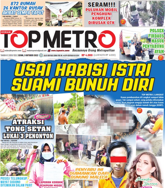 Epaper Top Metro Edisi 1555, Tanggal 3 Oktober 2022