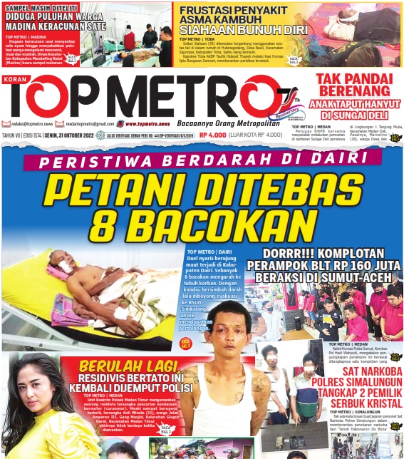 Epaper Top Metro Edisi 1574, Tanggal 31 Oktober 2022