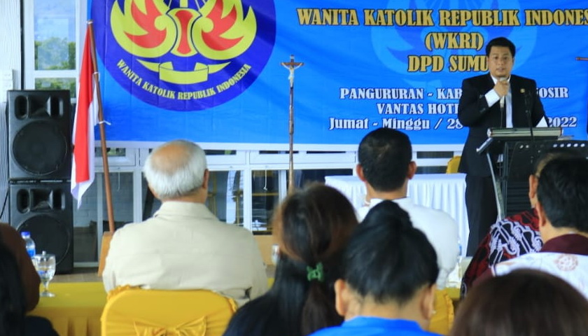 Bupati Samosir Vandiko T Gultom ST menghadiri pembukaan Konferensi Daerah (Konferda) XV Wanita Katolik Republik Indonesia (WKRI) DPD Sumut