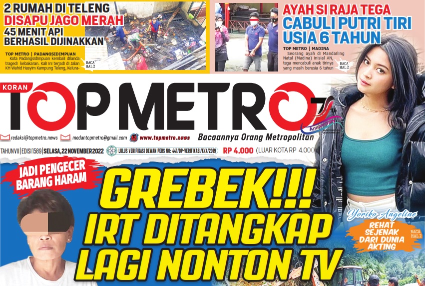 Epaper Top Metro Edisi 1589, Tanggal 22 November 2022