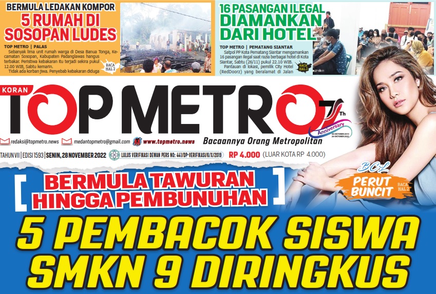 Epaper Top Metro Edisi 1593, Tanggal 28 November 2022