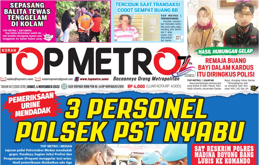 Epaper Top Metro Edisi 1578, Tanggal 4 November 2022