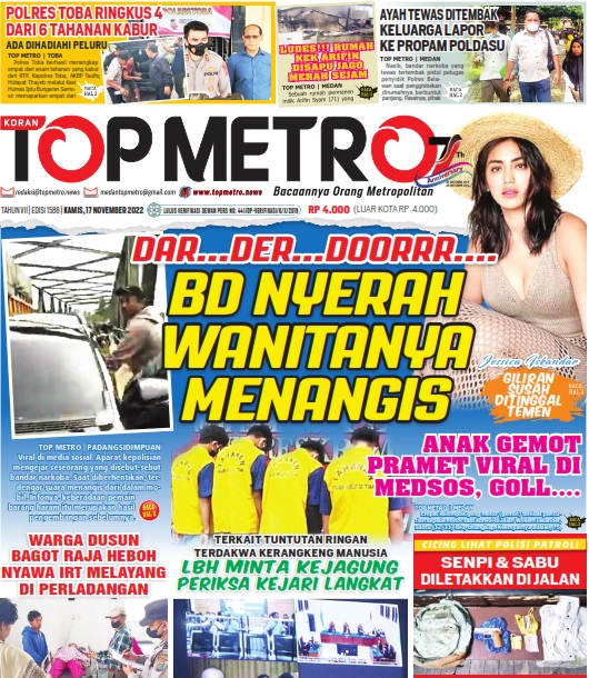 Epaper Top Metro Edisi 1586, Tanggal 17 November 2022