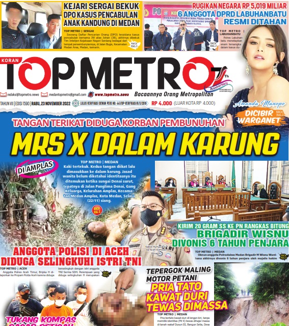 Epaper Top Metro Edisi 1590, Tanggal 23 November 2022