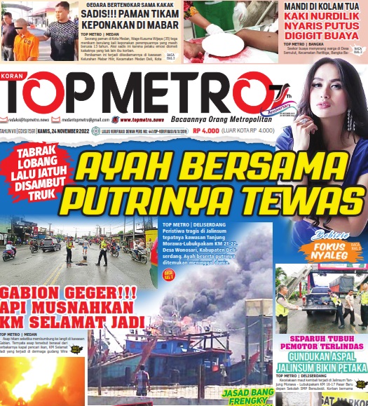 Epaper Top Metro Edisi 1591, Tanggal 24 November 2022