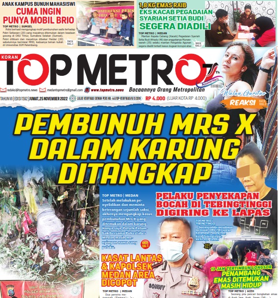 Epaper Top Metro Edisi 1592, Tanggal 25 November 2022