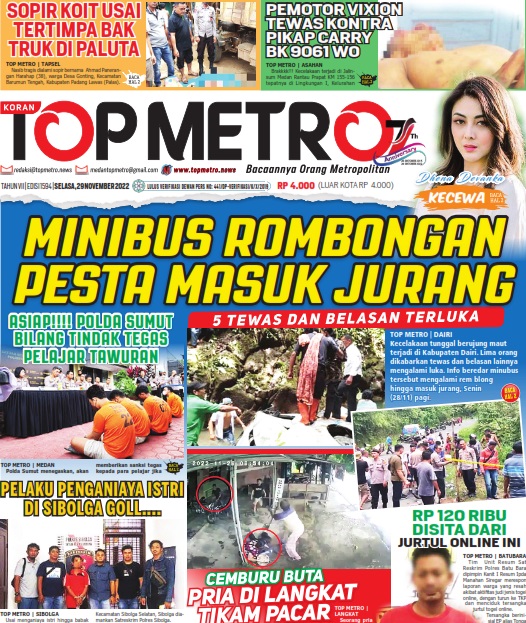 Epaper Top Metro Edisi 1594, Tanggal 29 November 2022