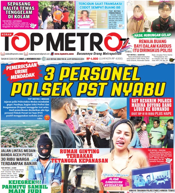 Epaper Top Metro Edisi 1578, Tanggal 4 November 2022