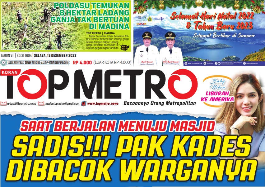 Epaper Top Metro Edisi 1604, Tanggal 13 Desember 2022