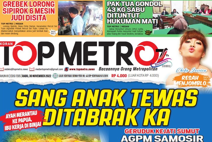 Epaper Top Metro Edisi 1595, Tanggal 30 November 2022