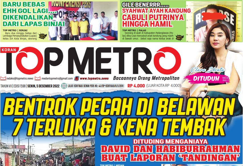 Epaper Top Metro Edisi 1598, Tanggal 5 Desember 2022