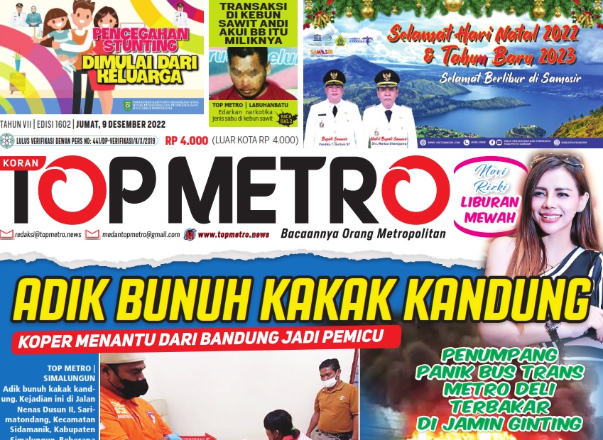 Epaper Top Metro Edisi 1602, Tanggal 9 Desember 2022