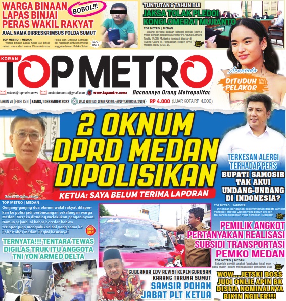 Epaper Top Metro Edisi 1596, Tanggal 1 Desember 2022