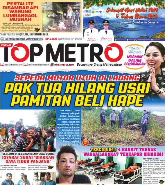 Epaper Top Metro Edisi 1609, Tanggal 20 Desember 2022