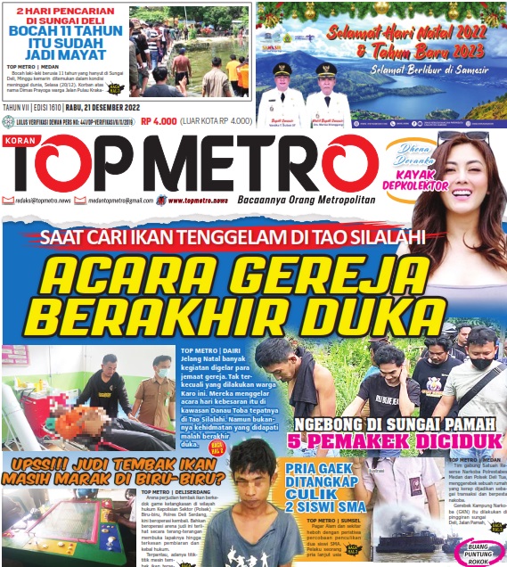 Epaper Top Metro Edisi 1610, Tanggal 21 Desember 2022