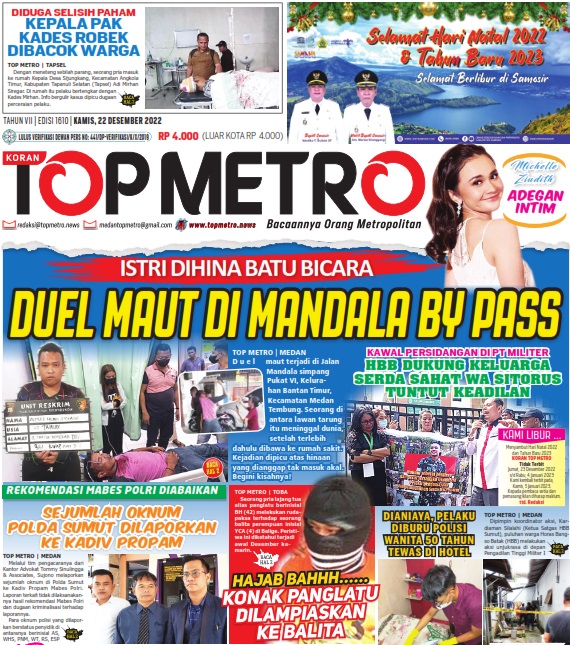 Epaper Top Metro Edisi 1611, Tanggal 22 Desember 2022