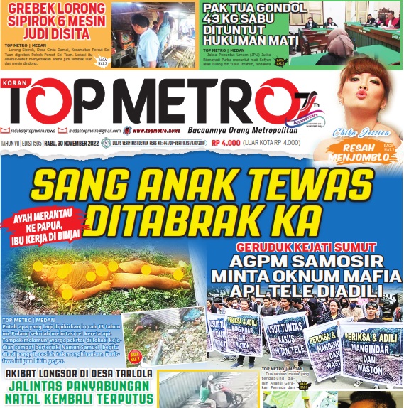 Epaper Top Metro Edisi 1595, Tanggal 30 November 2022