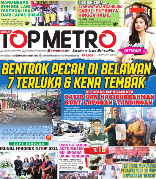 Epaper Top Metro Edisi 1598, Tanggal 5 Desember 2022