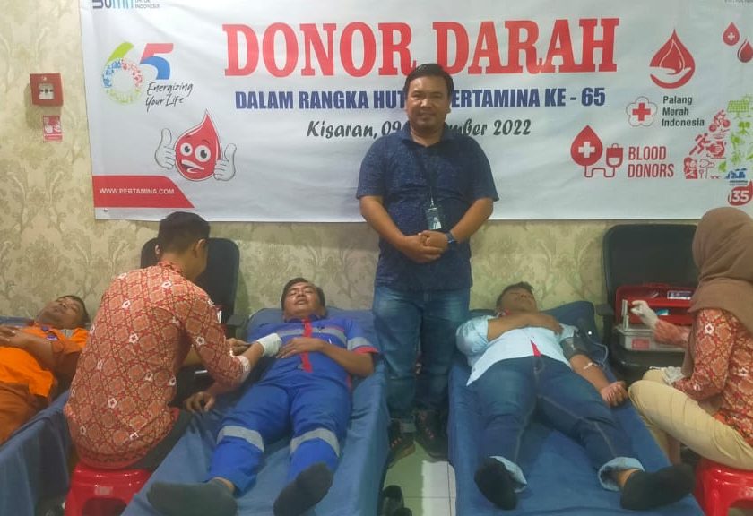 HUT PT Pertamina, Fuel Terminal Kisaran Gelar Donor Darah dan Santuni Anak Yatim