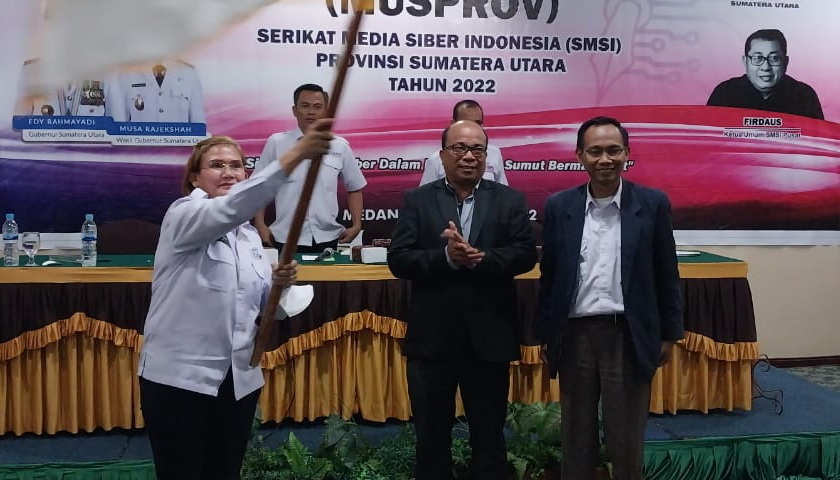 Musyawarah Provinsi (Musprov) Serikat Media Siber Indonesia (SMSI) Provinsi Sumatera Utara Tahun 2022, berlangsung sukses di Hotel Madani, Jalan Sisingamangaraja Medan, Selasa (6/12/2022).