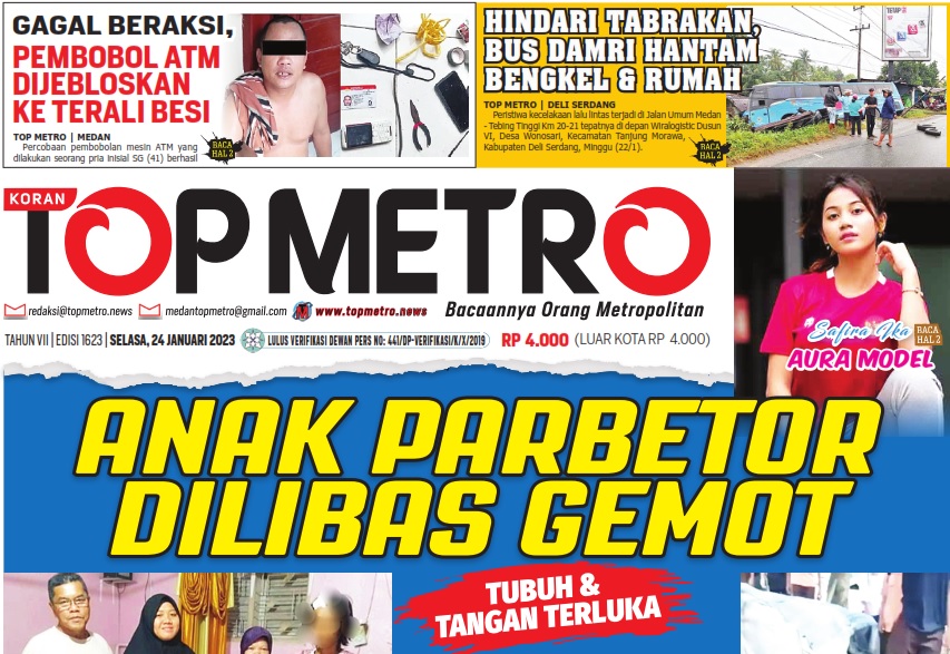 Epaper Top Metro Edisi 1623, Tanggal 24 Januari 2023
