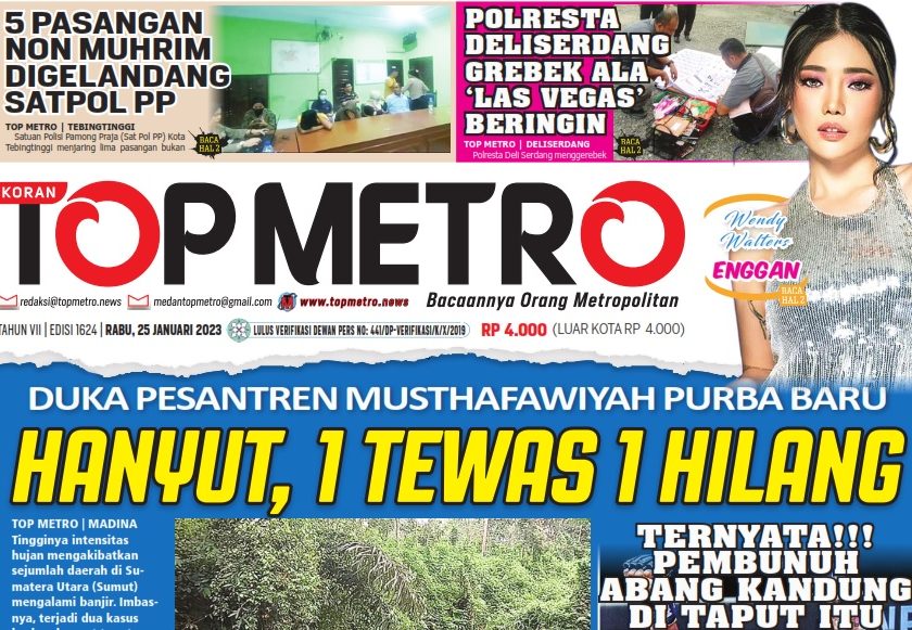 Epaper Top Metro Edisi 1625, Tanggal 25 Januari 2023