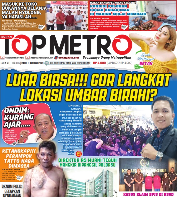 Epaper Top Metro Edisi 1615, Tanggal 11 Januari 2022