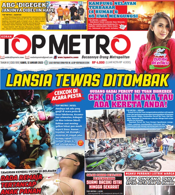 Epaper Top Metro Edisi 1616, Tanggal 12 Januari 2022