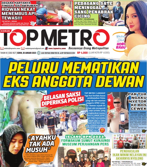 Epaper Top Metro Edisi 1627, Tanggal 30 Januari 2023