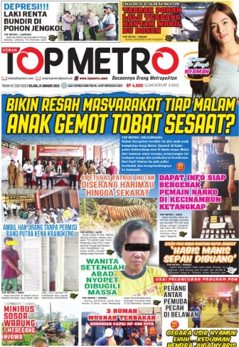 Epaper Top Metro Edisi 1628, Tanggal 31 Januari 2023