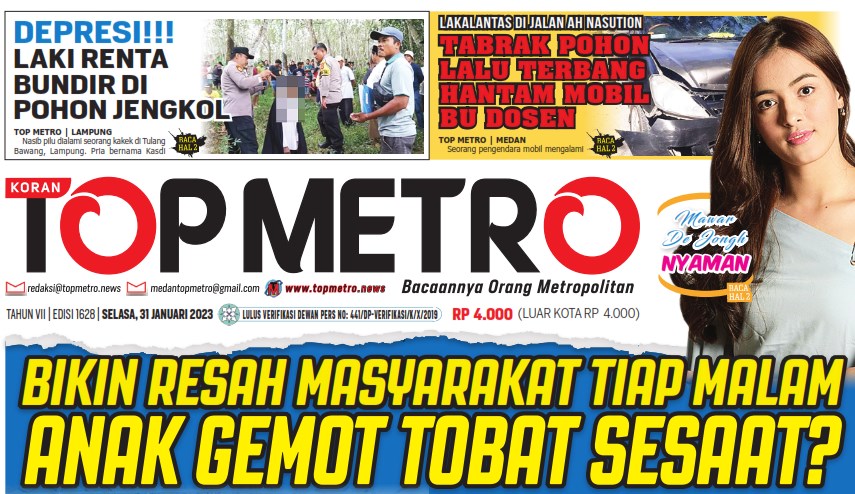 Epaper Top Metro Edisi 1628, Tanggal 31 Januari 2023