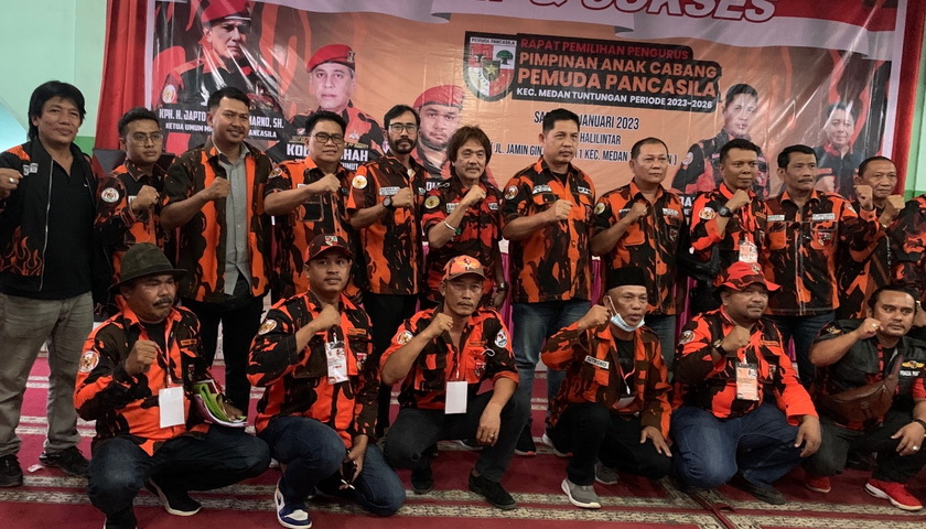 Rapat Pimpinan Pengurus (RPP) Pimpinan Anak Cabang (PAC) Pemuda Pancasila Kecamatan Medan Tuntungan, Sabtu (14/1/2023), berhasil memilih Sempurna Sembiring jadi ketua PAC periode 2023-2026 dengan cara musyawarah.