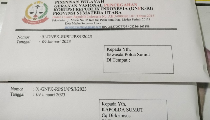 Organisasi Masyarakat (Ormas) Gerakan Nasional Pencegah Korupsi Republik Indonesia (GNPK RI) Perwakilan Sumatra Utara (Sumut) kembali pertanyakan kelanjutan kasus Penambang Emas Tanpa Izin (PETI) di Kabupaten Mandailing Natal (Madina) ke Polda Sumut.