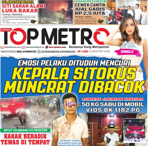 Epaper Top Metro Edisi 1640, Tanggal 16 Februari 2023