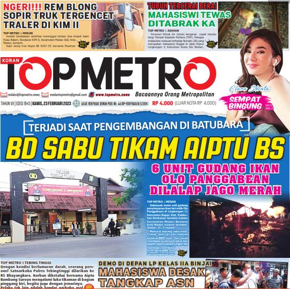 Epaper Top Metro Edisi 1645, Tanggal 23 Februari 2023