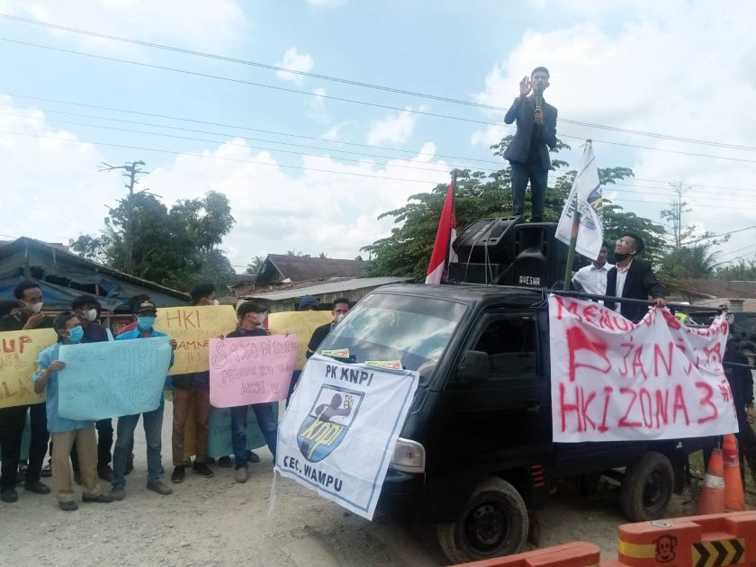 Jalan Rusak Dampak Pembangunan Tol, Aktivis dan DPK KNPI Wampu Geruduk HKI Zona 2
