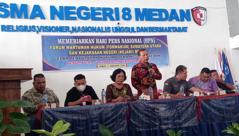 Dalam rangka menyemarakkan Peringatan Hari Pers Nasional (HPN) 2023, jajaran Forum Wartawan Hukum Sumatera Utara (Forwakum Sumut) berkolaborasi dengan Kejaksaan Negeri (Kejari) Medan, Jumat (3/2/2023), menggelar penyuluhan hukum (luhkum)